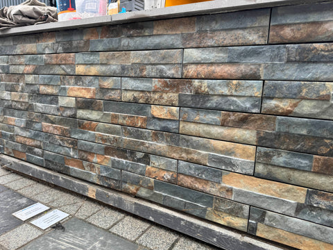 Castille Ordino Rustic Porcelain Wall Cladding - 80 x 442mm