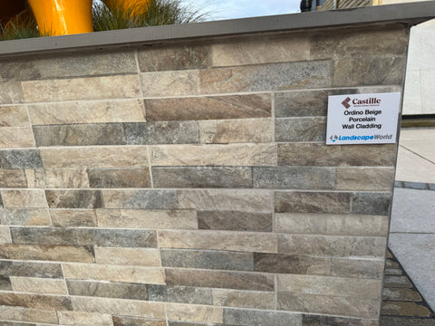 Castille Ordino Beige Porcelain Wall Cladding - 80 x 442mm