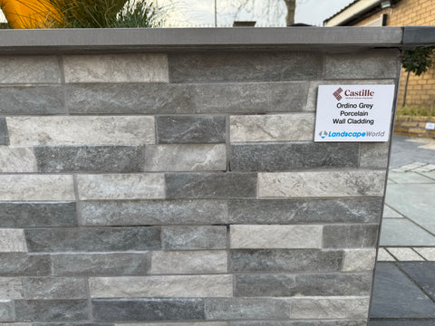 Castille Ordino Grey Porcelain Wall Cladding - 80 x 442mm