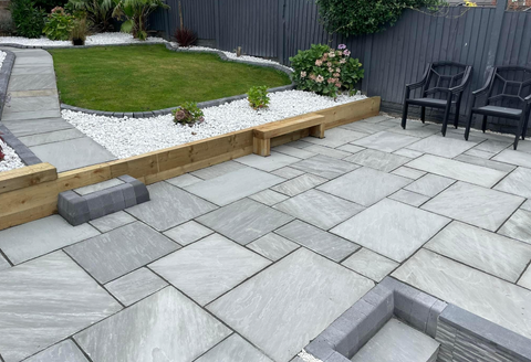 Kandla Grey Indian Sandstone Paving