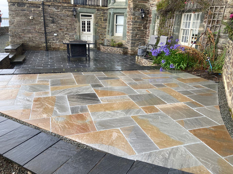 Ash-Bronze Natural Sandstone Patio Paving