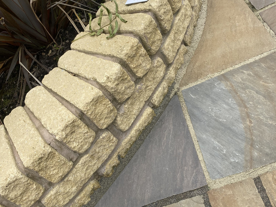 Golden Buff Concrete Tumbled Walling